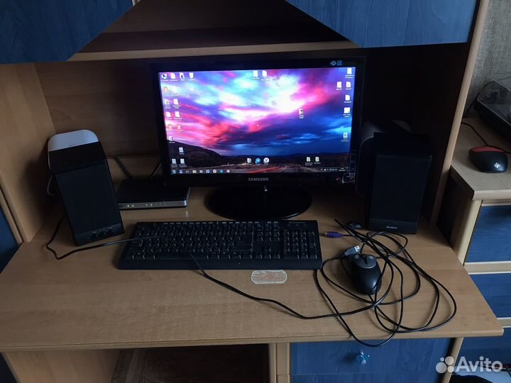 Монитор, клавиатура и колонки с мышью бу