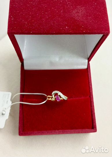 Золотое кольцо с рубином и бриллиантами, арт. 5