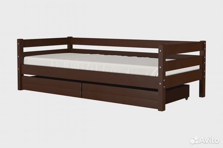 Кровать с тремя спинками из дерева Глория орех