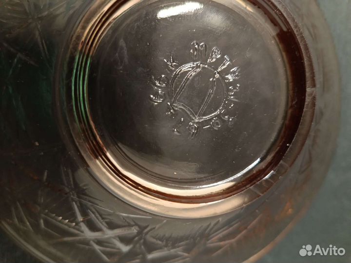 Ваза для фруктов/салатник/цветное стекло СССР