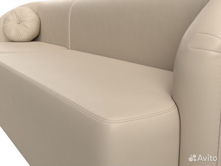 Диван прямой Лига-027 угол левый, экокожа, бежевый