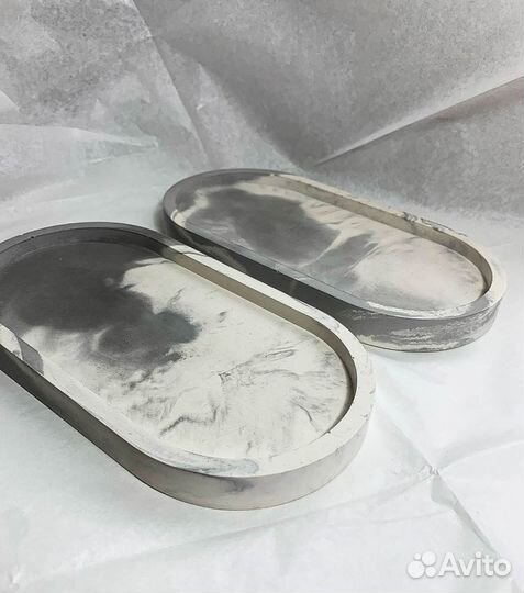 Поднос овальный, из гипса