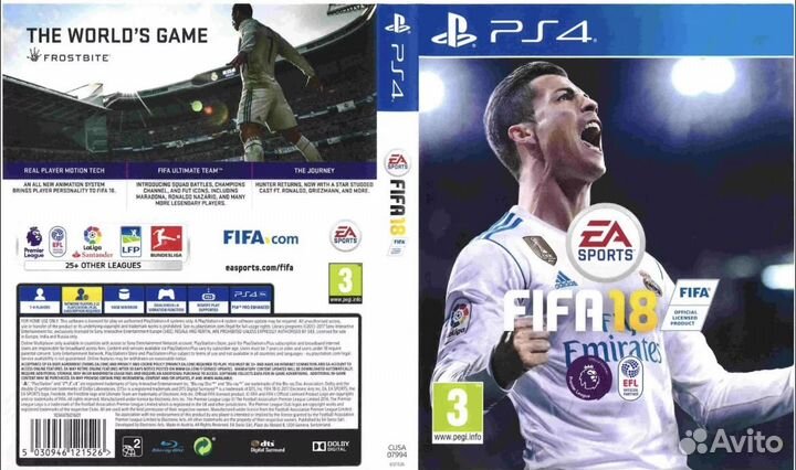 Fifa 18 ps4 диск