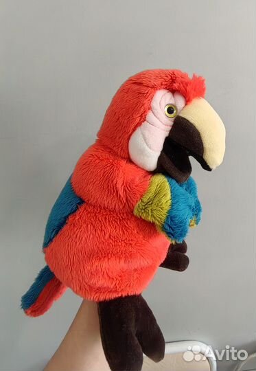 Попугай мягкая игрушка на руку Trudi