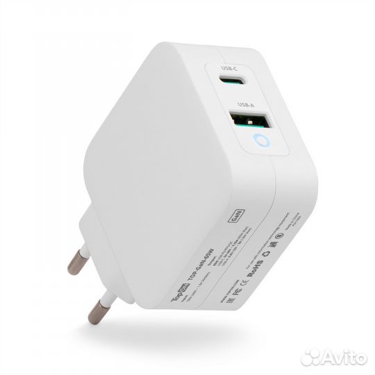 Блок питания TopON GaN 65W Type-C PD, PPS, USB QC