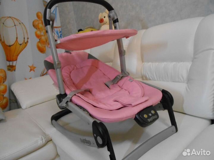 Люлька переноска PegPerego с музыкой и козырьком