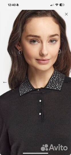 Поло из ультратонкого кашемира стразы Falconeri