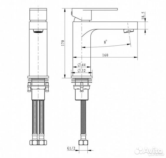 Cмеситель для раковины Grocenberg GB1011 Черный