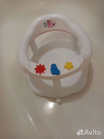 Ванночка с горкой + сиденье для купания малыша