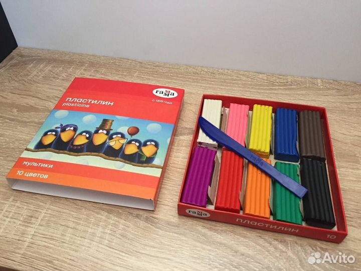 Пластилин восковый 18 цв. и др