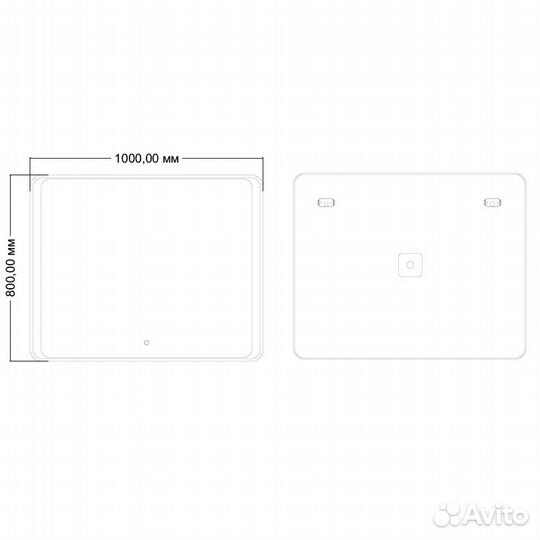 Зеркало azario Valeria 1000х800, влагостойкое, c