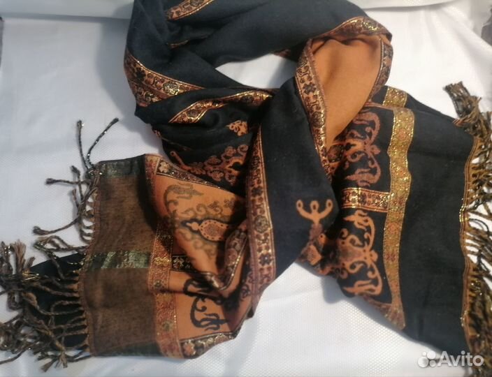 Палантин кашемир пашмина двухсторонний с рюлексом