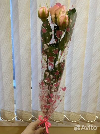 Букет нежных роз. Неувядающие реалистичные цветы