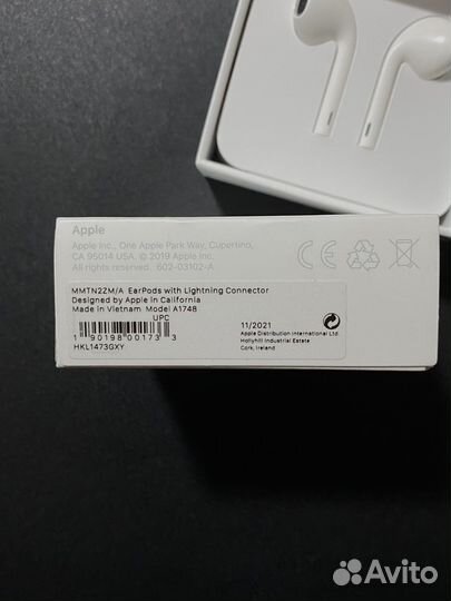 Наушники apple earpods lightning