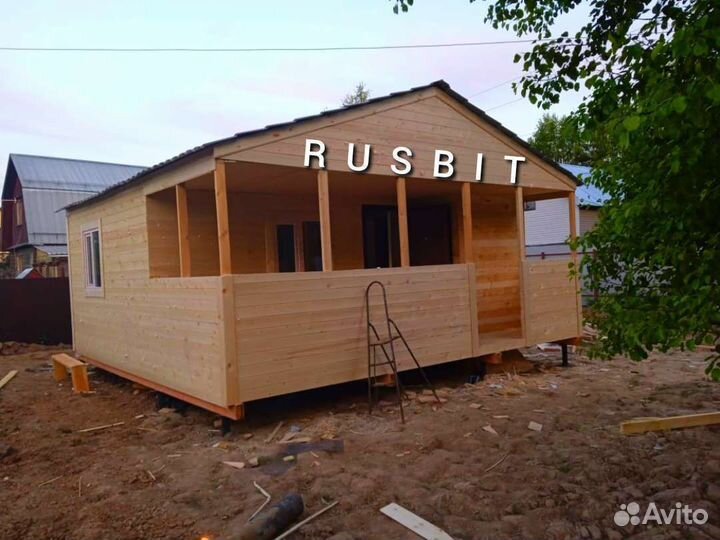 Дачный домик 6/6 с верандой(цена с установкой)