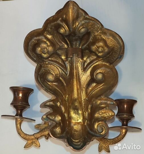 Два старинных подсвечника, медь с напылением