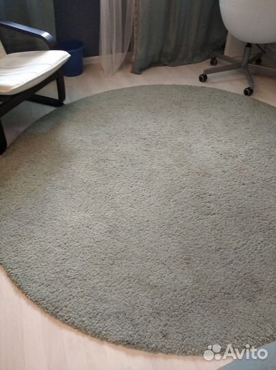 Ковер икеа Одум круглый 195 см светло-зеленый