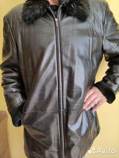 Зимняя кожаная куртка