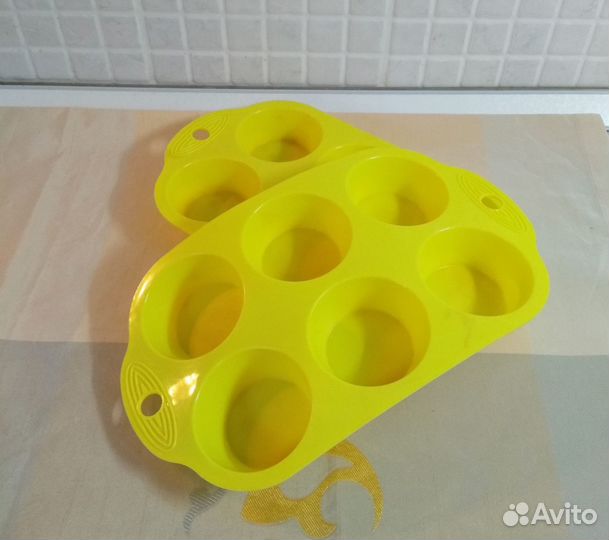 Форма для выпечки кексов, силикон, 2 штуки