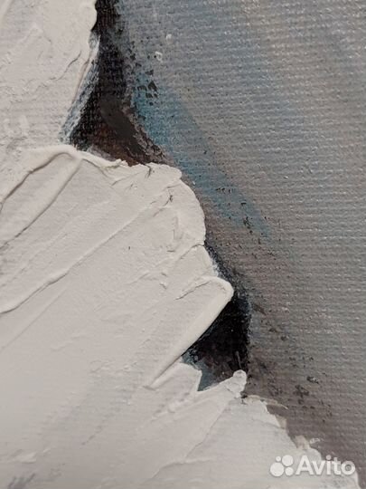 Картина на холсте Снег и камень, ручная работа