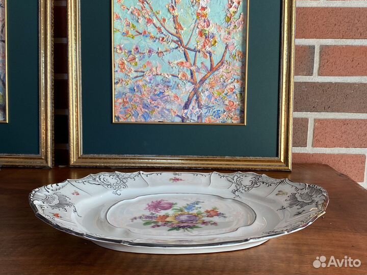 Блюдо антикварное. Австрия. Schlaggenwald