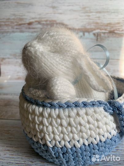 На заказ сонный зайчик кролик ручная работа