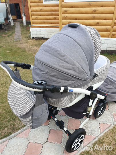 Коляска 2 в 1 adamex серая