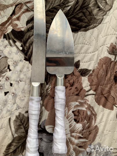 Нож и лопатка для свадебного торта