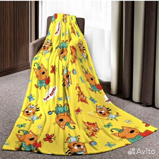 Плед для ребенка три кота флис