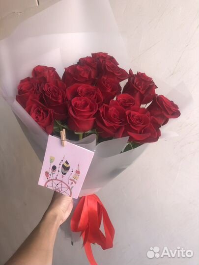 Букет 15 красных роз