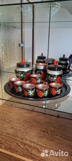 Сервиз деревянный под хохлому