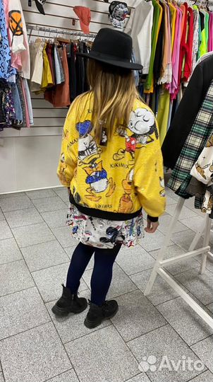 Куртка бомбер в пайетках жёлтая Disney Дисней