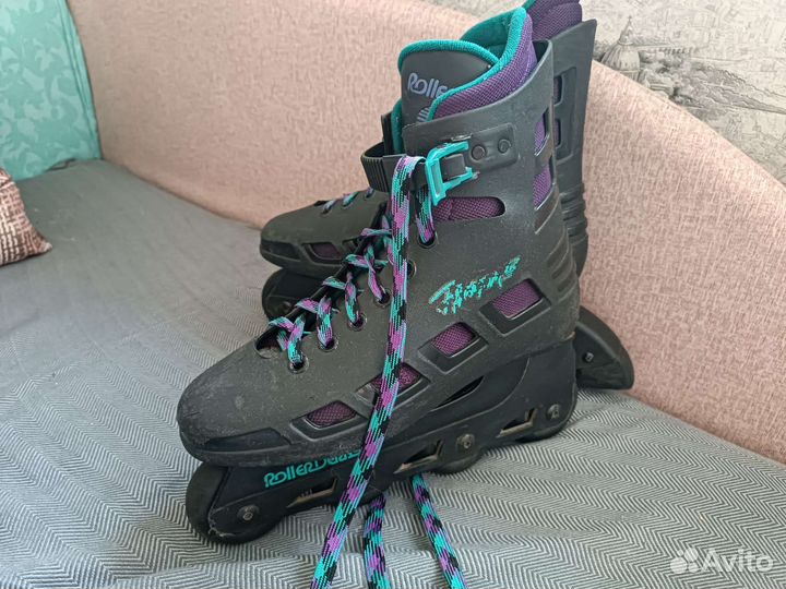 Ролики унисекс подростков радужные размер 37-38