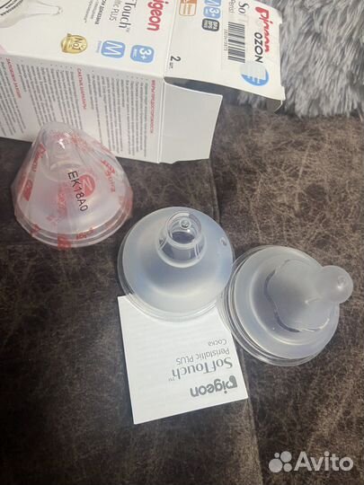 Соски на бутылки pigeon