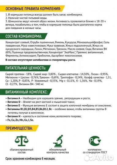 Корм для шиншилл