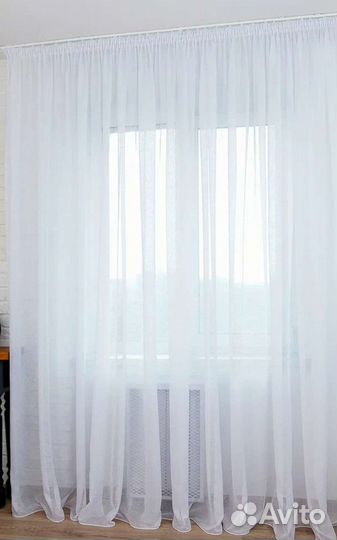 Тюль вуаль белая на ленте