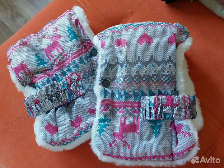 Муфта варежки на коляску санки