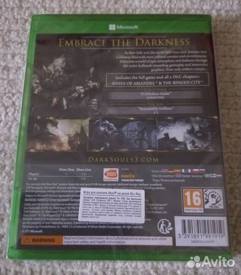 Dark Souls 3+Дополнения/Новый/Xbox
