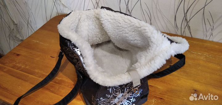 Сумка переноска зимняя для маленьких собачек