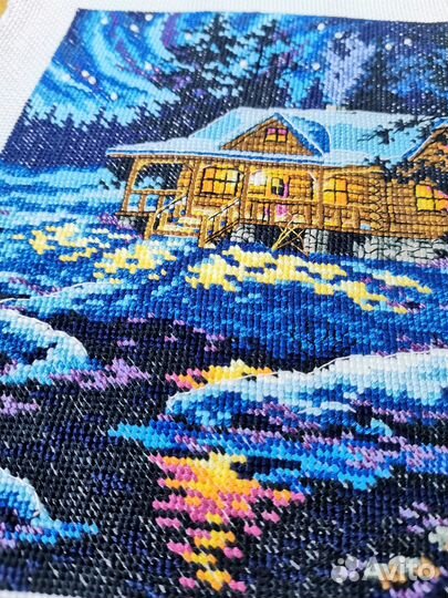 Вышивка / Картина / Северное сияние