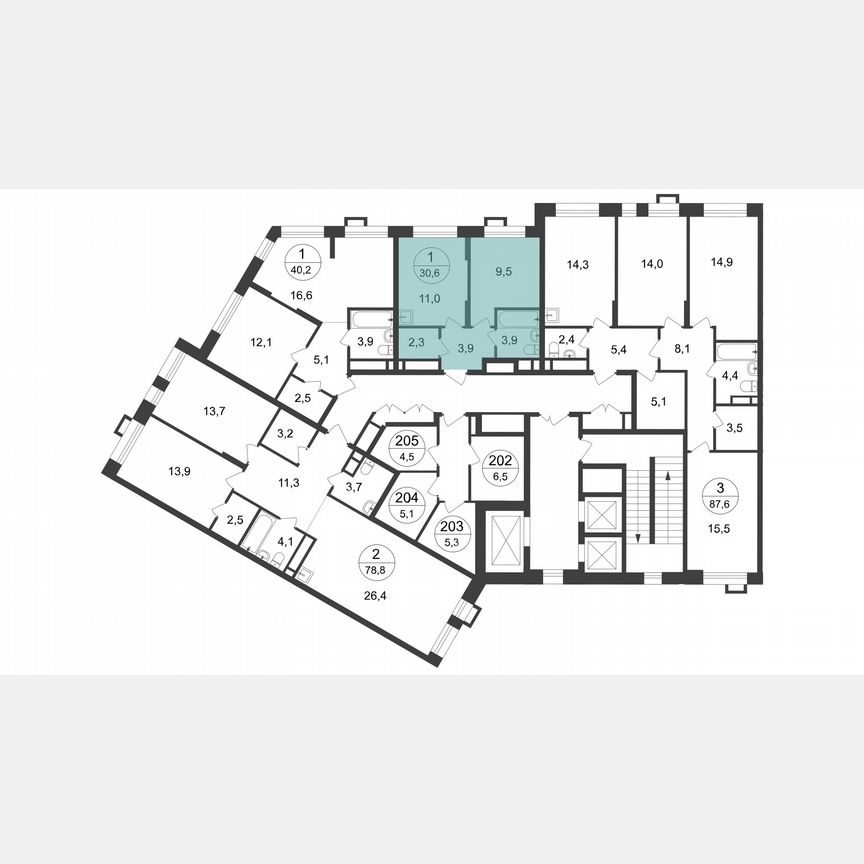 1-к. квартира, 30,6 м², 14/20 эт.