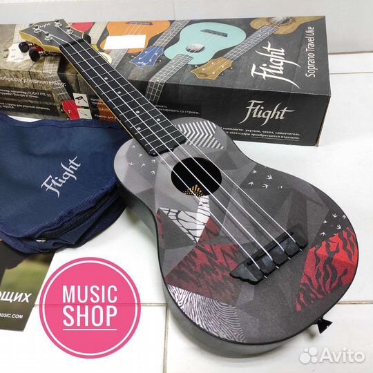 Укулеле flight новая с чехлом и самоучителем