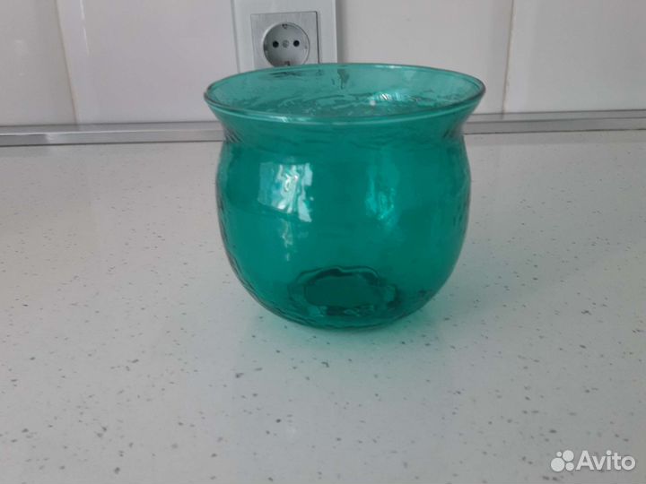Кашпо Икеа IKEA ваза икеа стекло бирюзовая