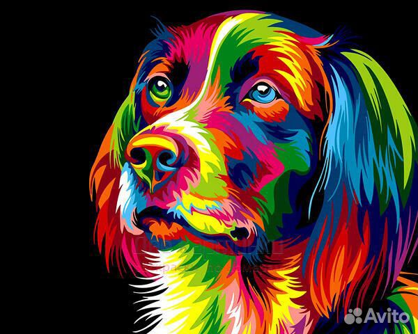 Картина по номерам 40x50 Пёс. Поп-арт