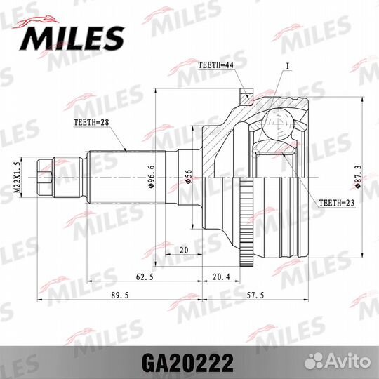 ШРУС mazda 6 1.8-2.0 02- нар.(ABS)