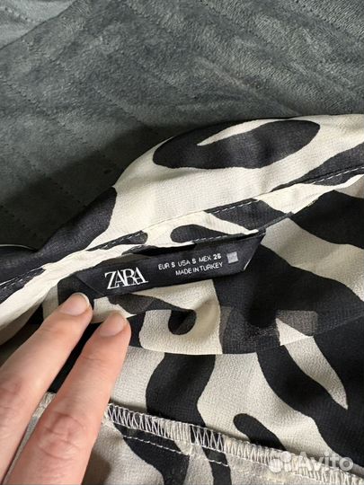 Свободная рубашка анималистичный принт Zara