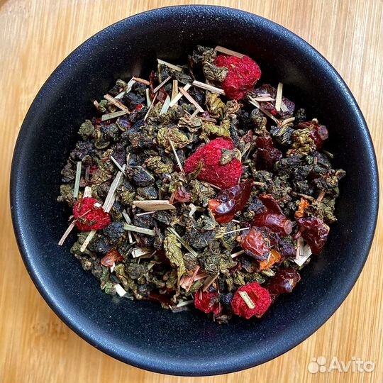 Вкусный чай улун с малиной