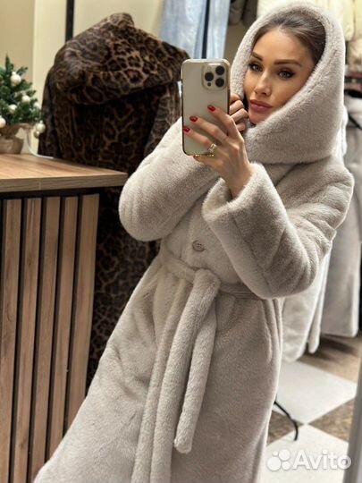 Шуба из эко меха длинная женская