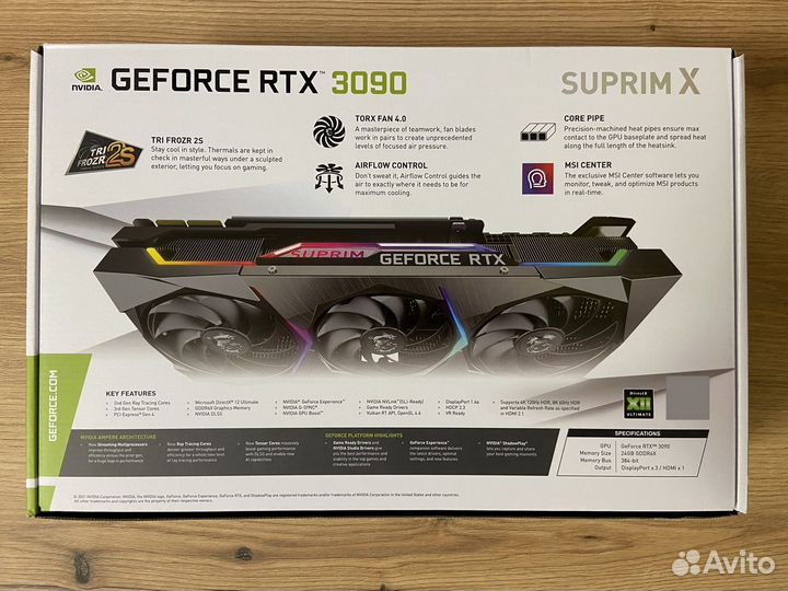 Видеокарта RTX 3090 MSI suprim X 24GB