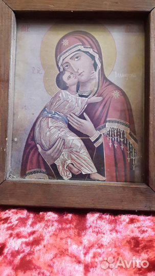 Старинная Икона Владимирская Божья Матерь